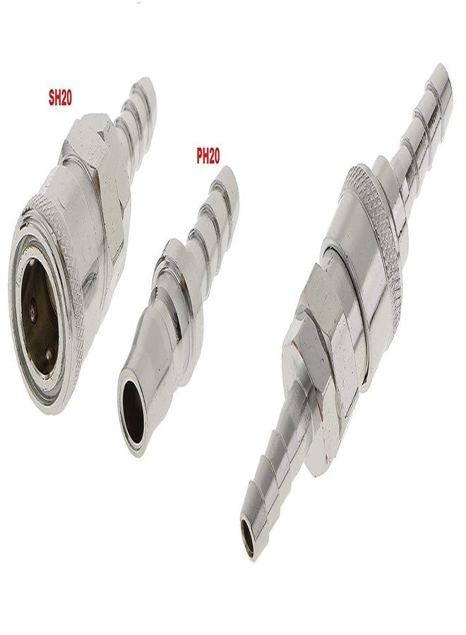 APPSTER 3 Set (3pcs SH20 + 3Pcs PH20) Pneumatic Fittings Air Line Hose Compressor Connector Quick Release Coupler 1/4 BSP Air Line Fittings for 8mm (inner diameter) (3 Set) - Image 3